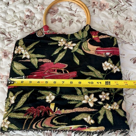 Vintage Baik Baik Honolulu hula purses/bags with bamboo handles Hawaiian Designs - Picture 5 of 14